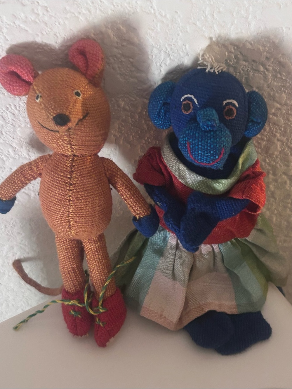 Barefoot by Barbara Sansoni mouse and blue monkey plushies!